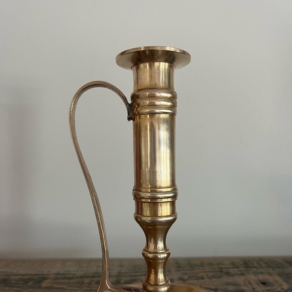 Brass tall chamber candlestick - Picture 3 of 5